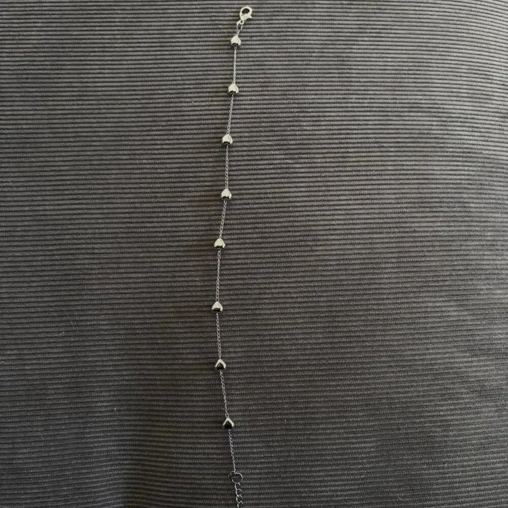 Silver heart bracelet with adjustable - Picture 2 of 2